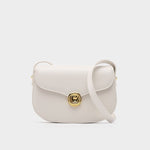 Victoria | Black Leather Saddle Bag – Classic & Chic - in White | Arvea Bags
