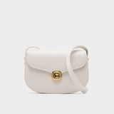 Victoria | Black Leather Saddle Bag – Classic & Chic - in White | Arvea Bags