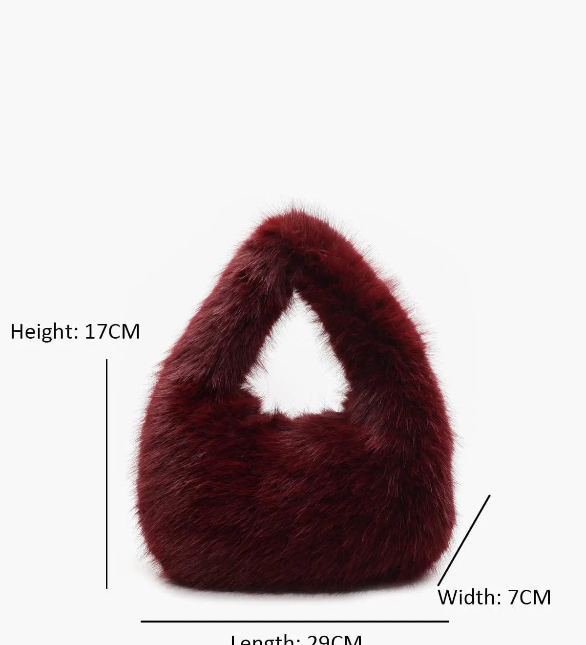 Vienna | Burgundy Faux Fur Hobo Bag – Cozy & Luxe - in Burgundy | Arvea Bags
