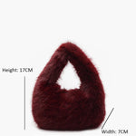 Vienna | Burgundy Faux Fur Hobo Bag – Cozy & Luxe - in Burgundy | Arvea Bags