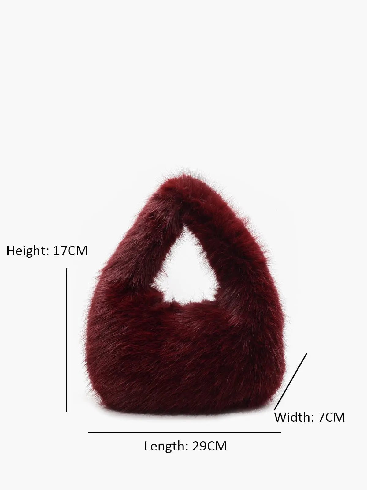 Vienna | Burgundy Faux Fur Hobo Bag – Cozy & Luxe - in Burgundy | Arvea Bags