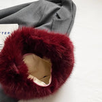 Vienna | Burgundy Faux Fur Hobo Bag – Cozy & Luxe - in Burgundy | Arvea Bags
