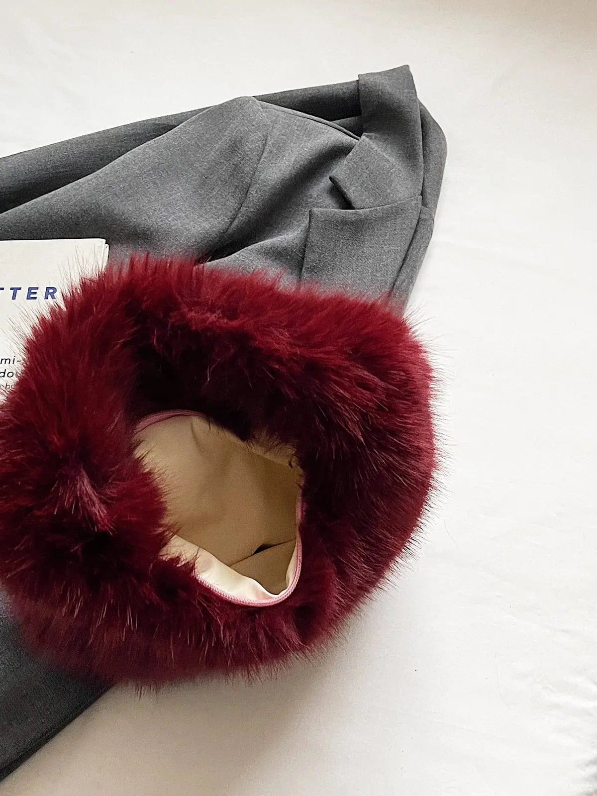 Vienna | Burgundy Faux Fur Hobo Bag – Cozy & Luxe - in Burgundy | Arvea Bags