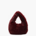 Vienna | Burgundy Faux Fur Hobo Bag – Cozy & Luxe - in Burgundy | Arvea Bags