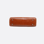 Vintage Leather Handbag with Top Handle and Detachable Strap - in Camel | Arvea Bags