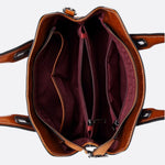 Vintage Leather Handbag with Top Handle and Detachable Strap - in Camel | Arvea Bags