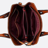 Vintage Leather Handbag with Top Handle and Detachable Strap - in Camel | Arvea Bags