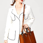 Vintage - Style Camel Leather Tote Bag – Professional & Timeless - in Camel | Arvea Bags