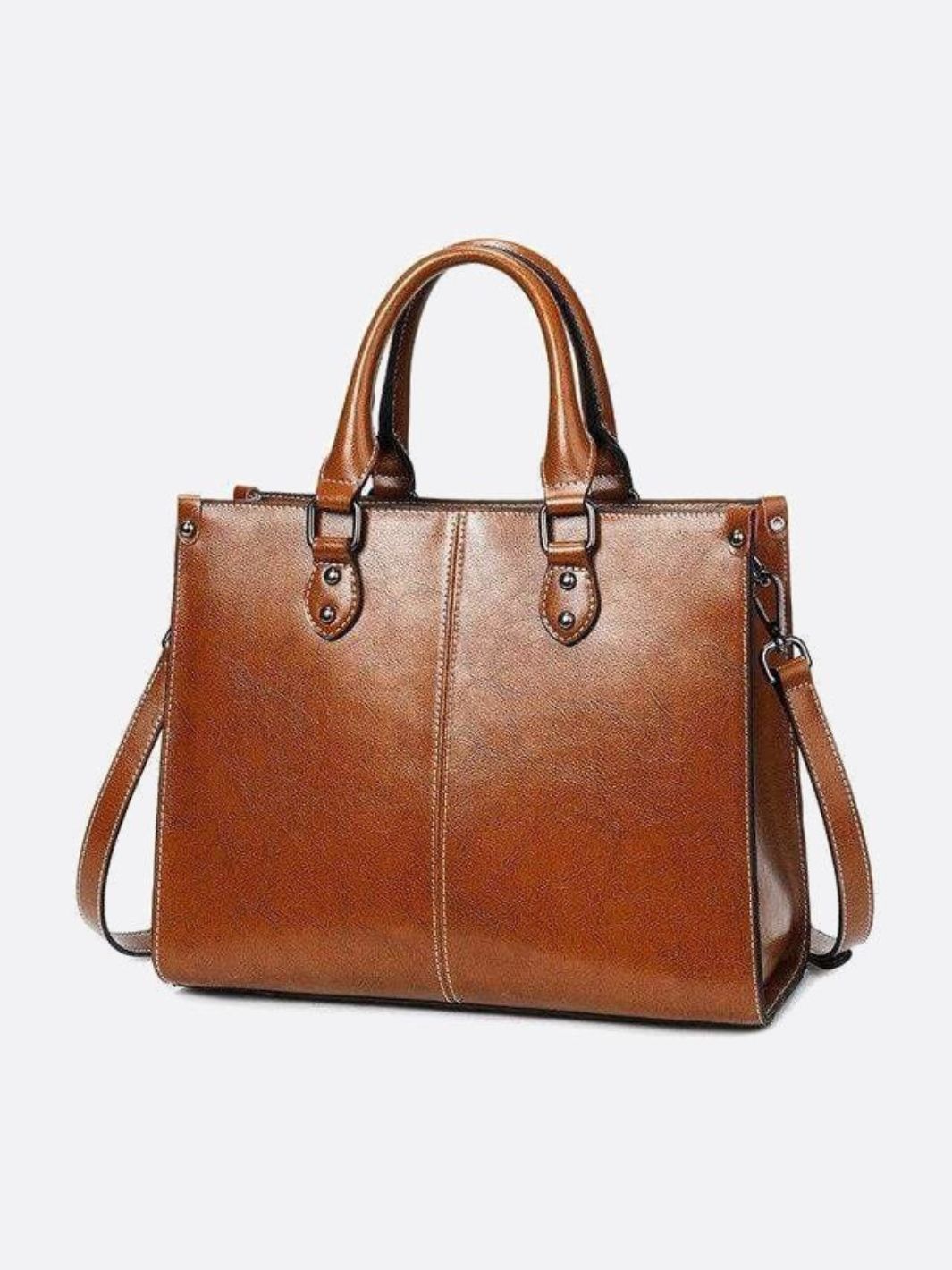 Vintage - Style Camel Leather Tote Bag – Professional & Timeless - in Camel | Arvea Bags