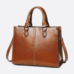 Vintage - Style Camel Leather Tote Bag – Professional & Timeless - in Camel | Arvea Bags