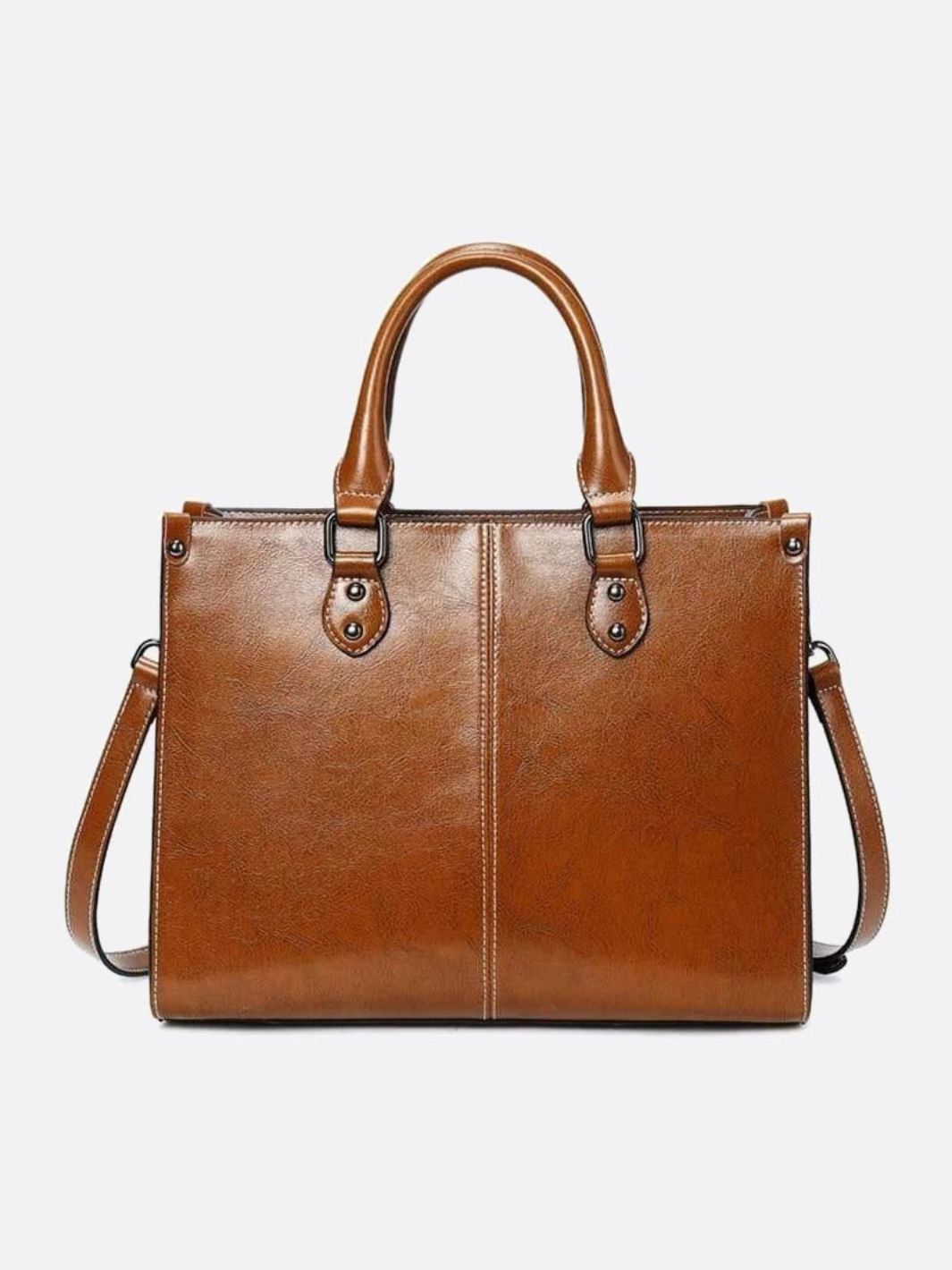 Vintage - Style Camel Leather Tote Bag – Professional & Timeless - in Camel | Arvea Bags
