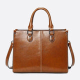 Vintage - Style Camel Leather Tote Bag – Professional & Timeless - in Camel | Arvea Bags