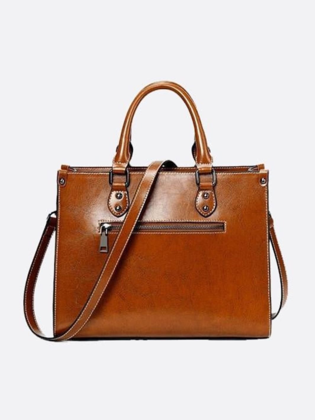 Vintage - Style Camel Leather Tote Bag – Professional & Timeless - in Camel | Arvea Bags