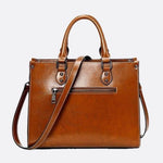 Vintage - Style Camel Leather Tote Bag – Professional & Timeless - in Camel | Arvea Bags