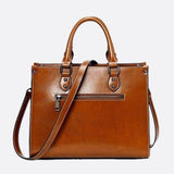 Vintage - Style Camel Leather Tote Bag – Professional & Timeless - in Camel | Arvea Bags