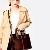 Vintage - Style Camel Leather Tote Bag – Professional & Timeless - in Classic Brown | Arvea Bags