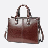 Vintage - Style Camel Leather Tote Bag – Professional & Timeless - in Classic Brown | Arvea Bags