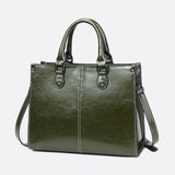 Vintage - Style Camel Leather Tote Bag – Professional & Timeless - in Dark Green | Arvea Bags