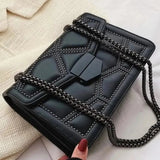 Vionara | Black Studded Leather Shoulder Bag – Edgy Elegance - in Black | Arvea Bags