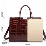 Viviana | Burgundy Croc - Embossed Leather Tote – Luxe & Statement - Making - in Dark Brown | Arvea Bags