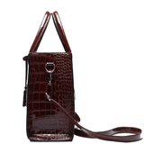 Viviana | Burgundy Croc - Embossed Leather Tote – Luxe & Statement - Making - in Dark Brown | Arvea Bags