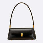 Vivienne Retro Baguette Bag – Structured Leather Shoulder Purse - in Black | Arvea Bags