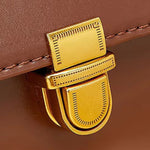Vivienne Retro Baguette Bag – Structured Leather Shoulder Purse - in Brown | Arvea Bags