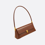 Vivienne Retro Baguette Bag – Structured Leather Shoulder Purse - in Brown | Arvea Bags