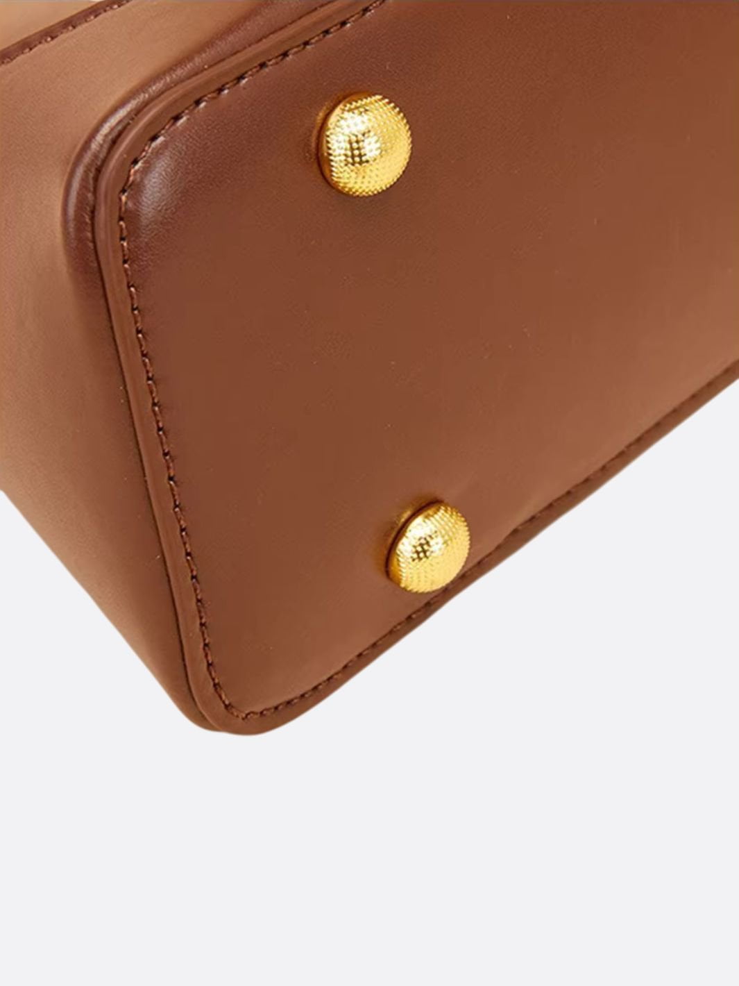 Vivienne Retro Baguette Bag – Structured Leather Shoulder Purse - in Brown | Arvea Bags