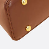 Vivienne Retro Baguette Bag – Structured Leather Shoulder Purse - in Brown | Arvea Bags