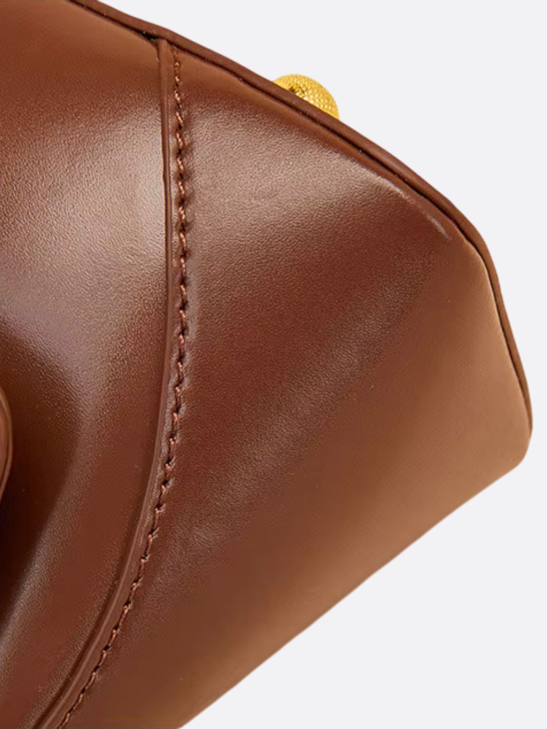 Vivienne Retro Baguette Bag – Structured Leather Shoulder Purse - in Brown | Arvea Bags