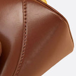 Vivienne Retro Baguette Bag – Structured Leather Shoulder Purse - in Brown | Arvea Bags
