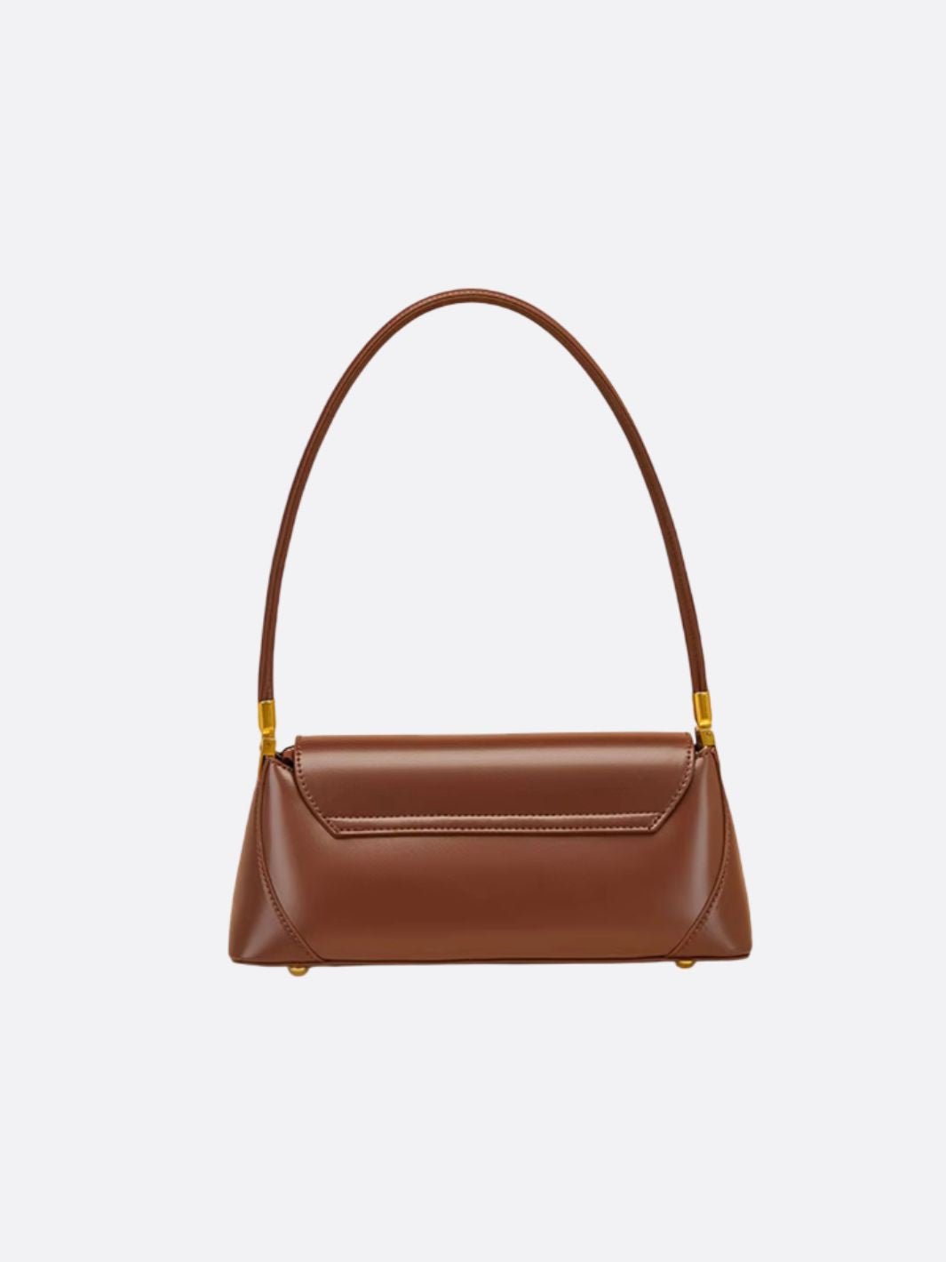 Vivienne Retro Baguette Bag – Structured Leather Shoulder Purse - in Brown | Arvea Bags