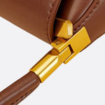 Vivienne Retro Baguette Bag – Structured Leather Shoulder Purse - in Brown | Arvea Bags