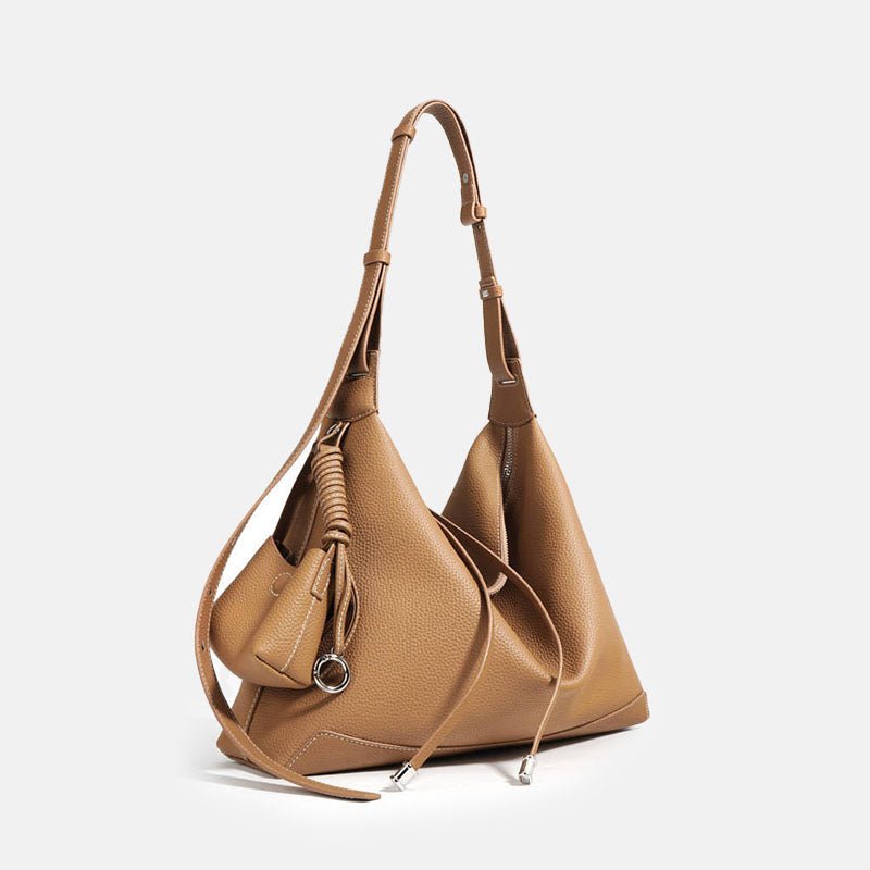 Women’s Leather Crossbody Hobo Bag – Everyday Minimalist - in Camel | Arvea Bags