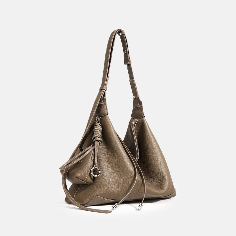 Women’s Leather Crossbody Hobo Bag – Everyday Minimalist - in Dark Brown | Arvea Bags