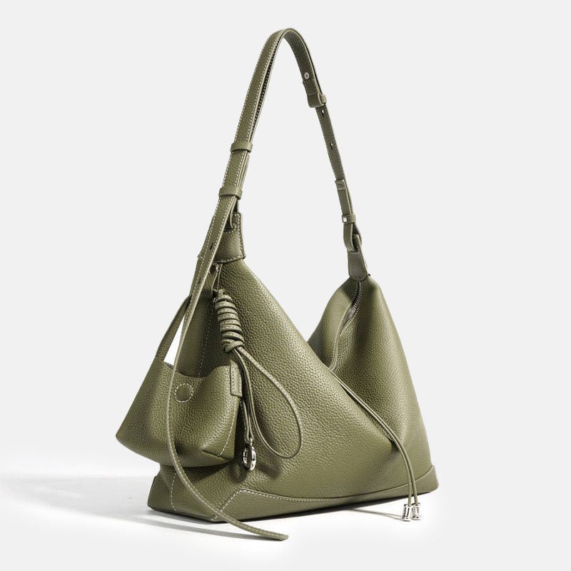 Women’s Leather Crossbody Hobo Bag – Everyday Minimalist - in Green | Arvea Bags
