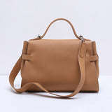 Women’s Leather Shoulder Handbag – Minimalist Structured Design - in Classic Brown | Arvea Bags