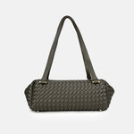 Women's Minimalist Woven Leather Baguette Bag - in Dark Green | Arvea Bags