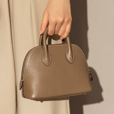 Women's Top Grain Leather Shell - Shaped Handbag - in Elephant Grey | Arvea Bags