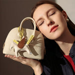 Women's Top Grain Leather Shell - Shaped Handbag - in Ocean Blue | Arvea Bags