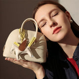 Women's Top Grain Leather Shell - Shaped Handbag - in Ocean Blue | Arvea Bags