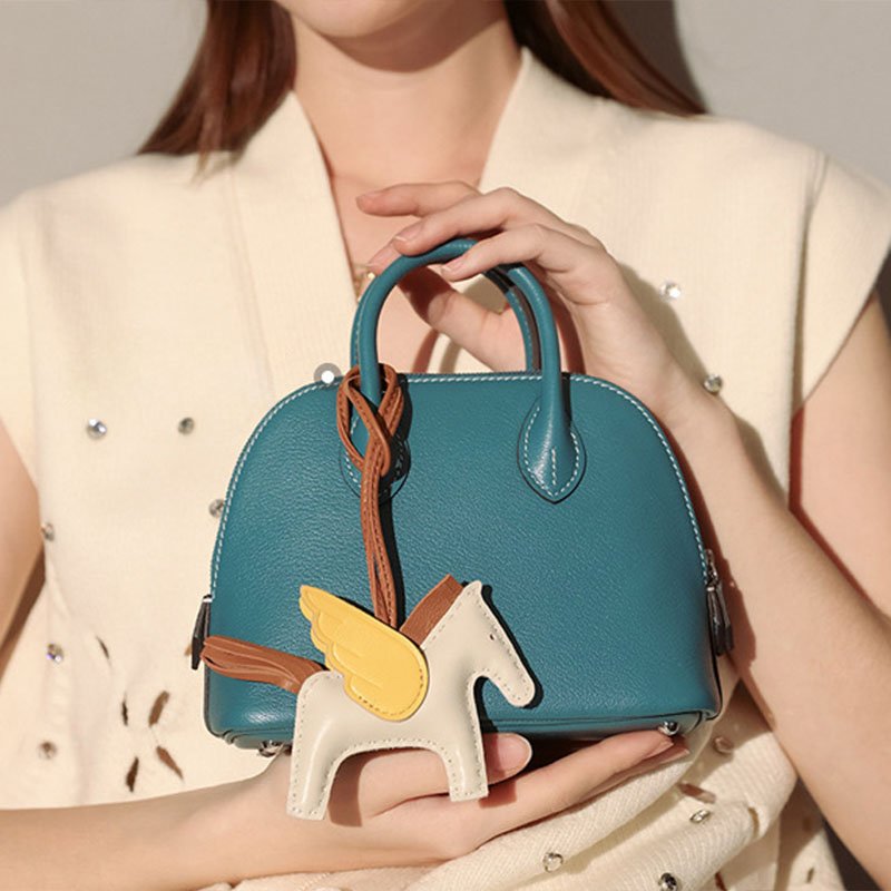 Women's Top Grain Leather Shell - Shaped Handbag - in Ocean Blue | Arvea Bags