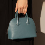 Women's Top Grain Leather Shell - Shaped Handbag - in Ocean Blue | Arvea Bags