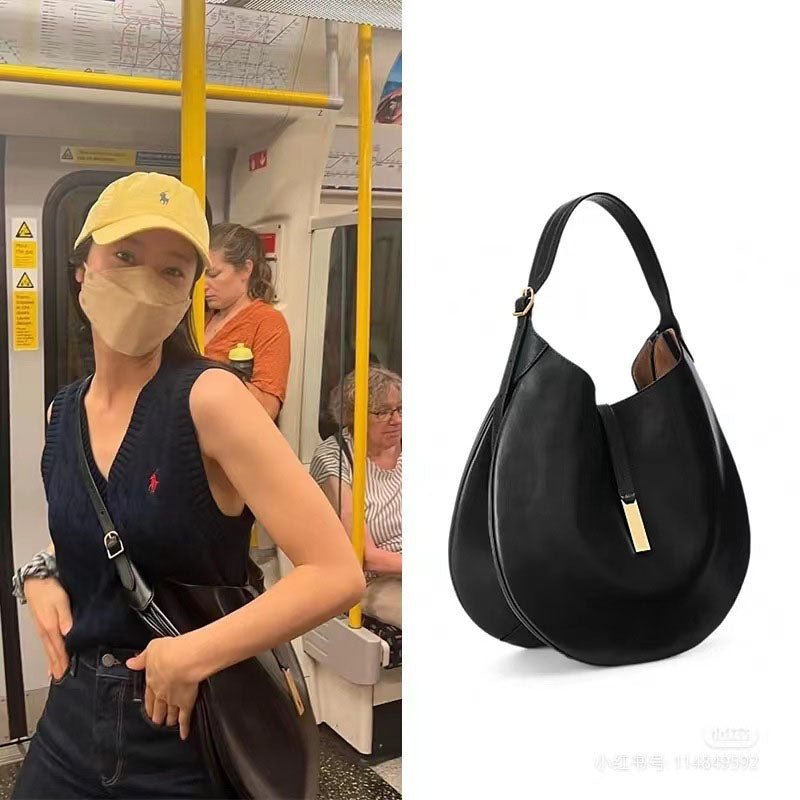 Women’s Vegan Leather Hobo Shoulder Bag - in Black | Arvea Bags