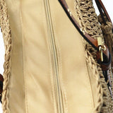 Woven Basket Tote Bag with Tassels – Grommet Strap Shoulder Bag - in Light Brown | Arvea Bags