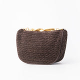 Woven Handbag with Gold Top Handle – Elegant Day to Night Accessory - in Brown | Arvea Bags