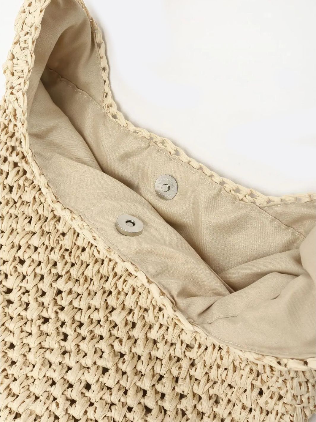Woven Hobo Bag with Fringe Hem – Boho Shoulder Tote - in Beige | Arvea Bags
