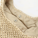 Woven Hobo Bag with Fringe Hem – Boho Shoulder Tote - in Beige | Arvea Bags