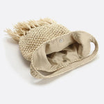 Woven Hobo Bag with Fringe Hem – Boho Shoulder Tote - in Beige | Arvea Bags